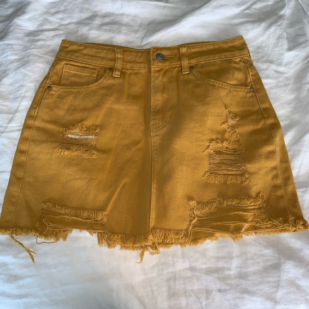 Pacsun mustard denim skirt